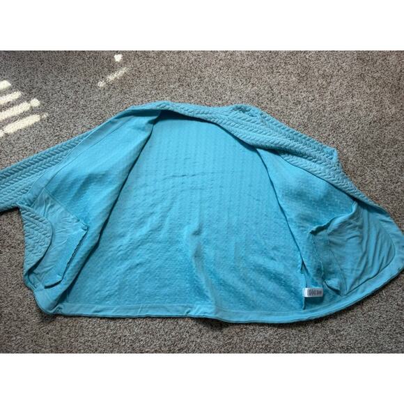 TALBOTS Cardigan Sweater/Blazer;, size 3X; SOFT; Teal Blue lightweight layer - Picture 10 of 11